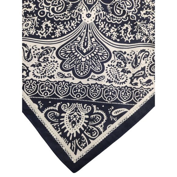 Cotton Bandanas Paisley Print Handkerchiefs 3-Pack Black/Gray/Navy 22" sq Unisex - Picture 9 of 15